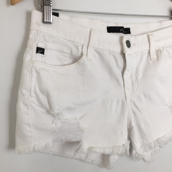 KanCan Hillary Raw Hem Distressed Denim Short White Women’s Size 27 The Buckle - Picture 4 of 13